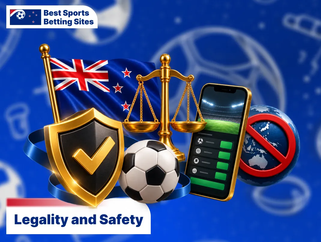 Sports betting site legality and security with license and account protection checks.